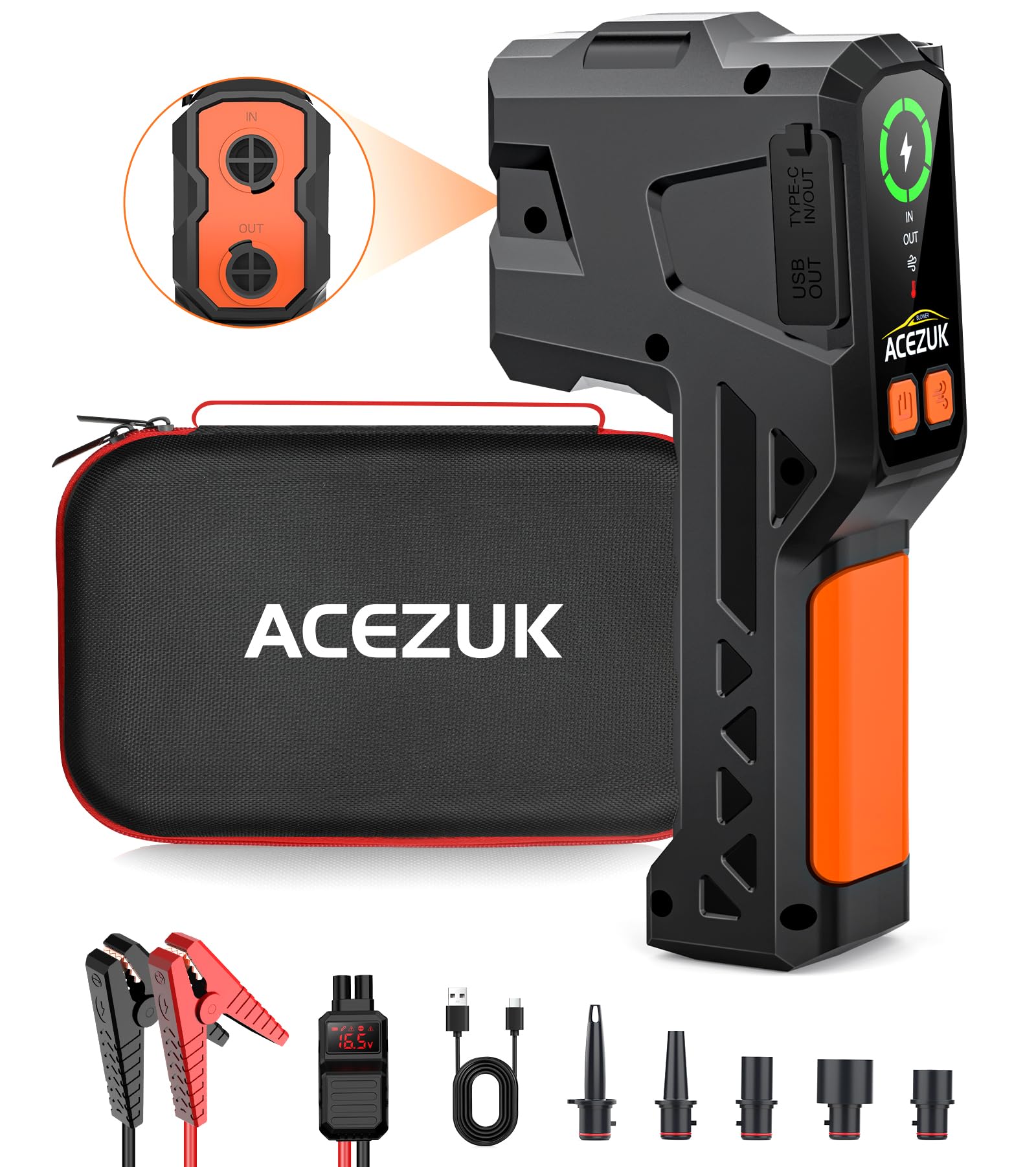 アクセサリー BUTURE Jump Starter with Air Compressor BUTURE 6000A Car Jump Starter with Air Compressor 160 PSI
